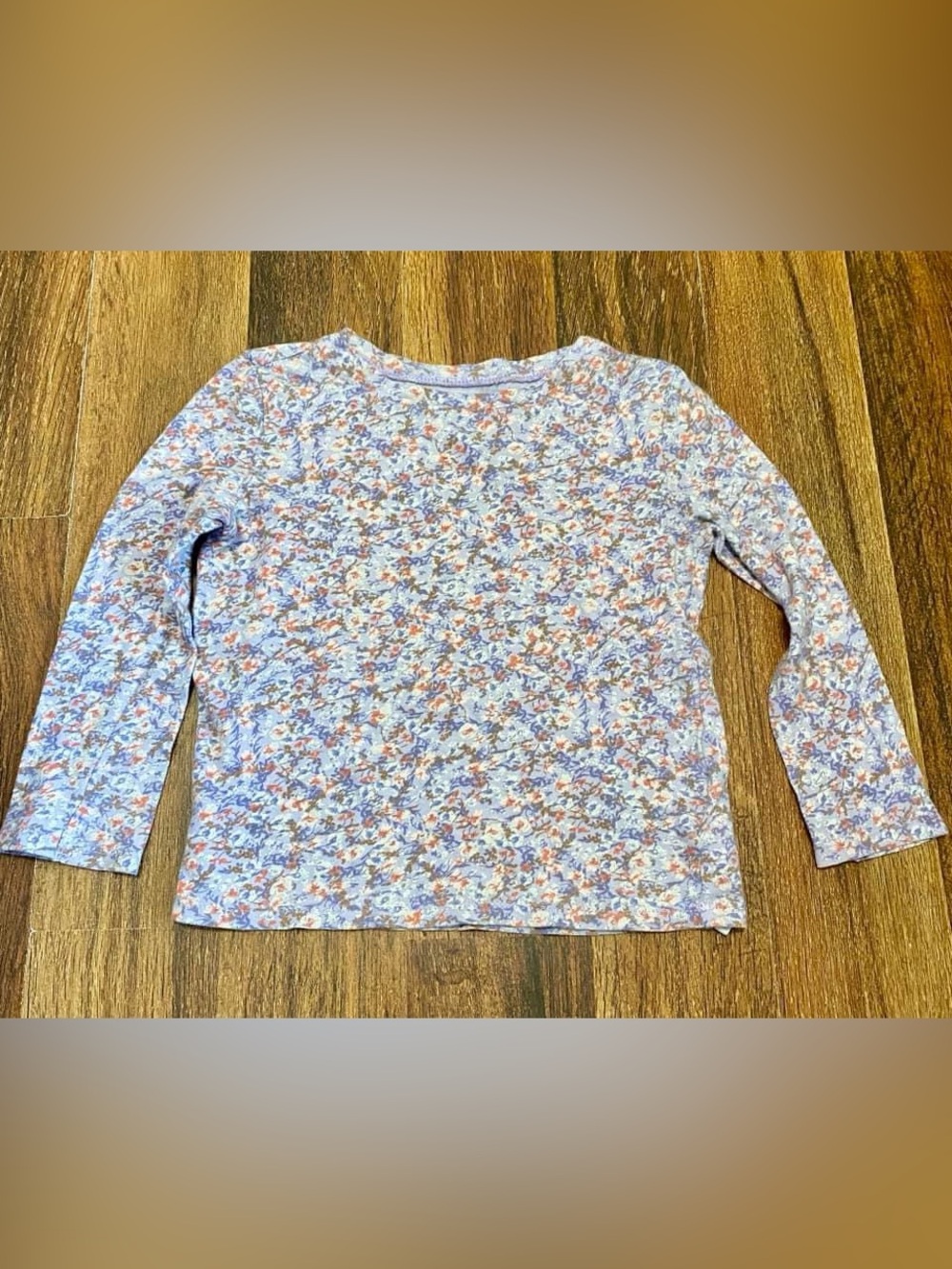 Old Navy Light Blue Floral Long Sleeve Tee